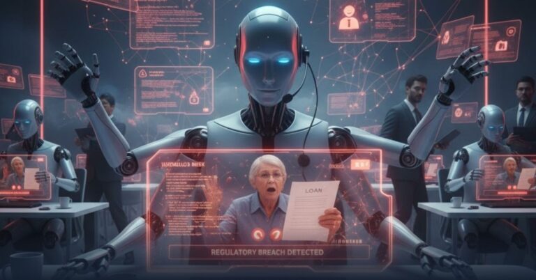 Architectural diagram of an AI Contact Center with a deterministic execution layer for banking compliance.